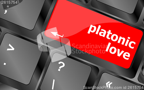 Image of Modern keyboard key with words platonic love
