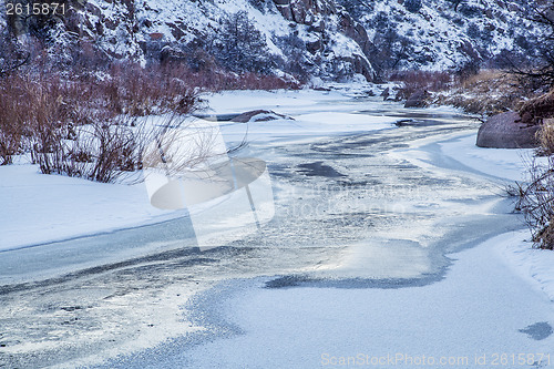 Image of winter dusk over a river