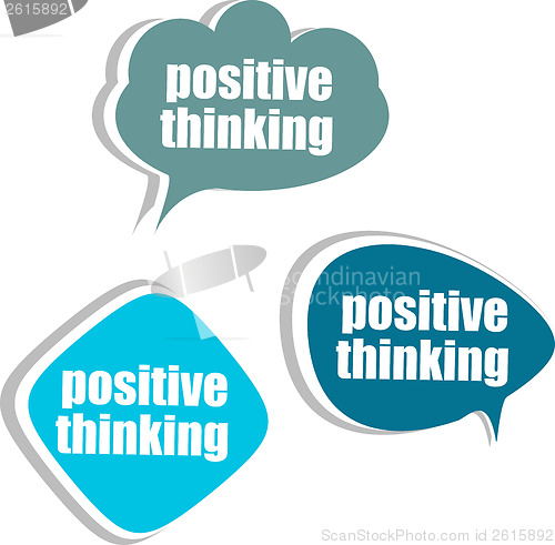 Image of positive thinking. Set of stickers, labels, tags. Template for infographics