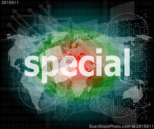 Image of Education concept: Special word on business digital background