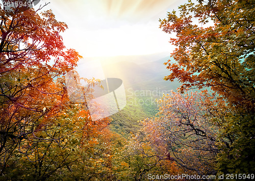 Image of Sunbeams in mountains