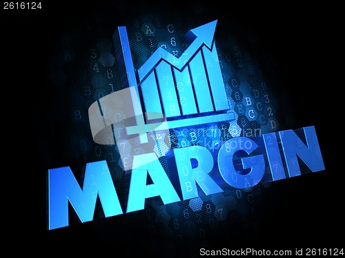 Image of Margin Concept on Dark Digital Background.