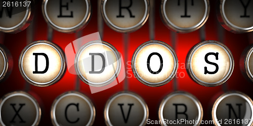 Image of DDOS on Old Typewriter's Keys.