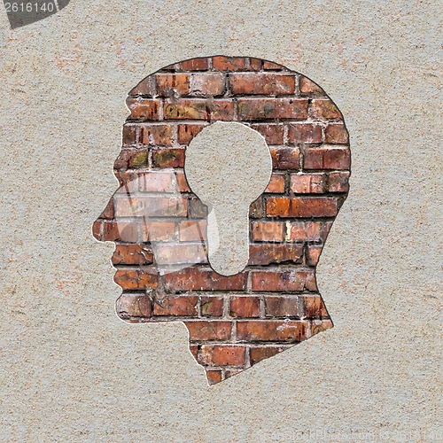 Image of Head with a Keyhole Icon on the Wall.