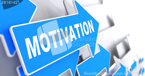 Image of Motivation on Blue Arrow.