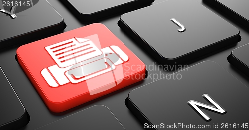 Image of Print Concept on Red Keyboard Button.