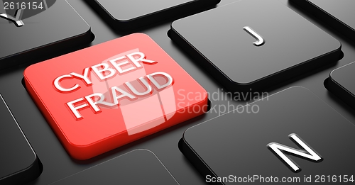 Image of Cyber Fraud on Red Keyboard Button.