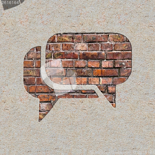 Image of Speech Bubble Icon on the Wall.