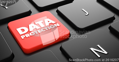 Image of Data Protection on Red Keyboard Button.