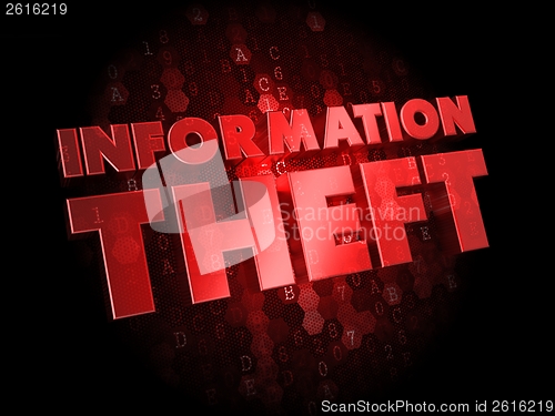 Image of Information Theft on Dark Digital Background.