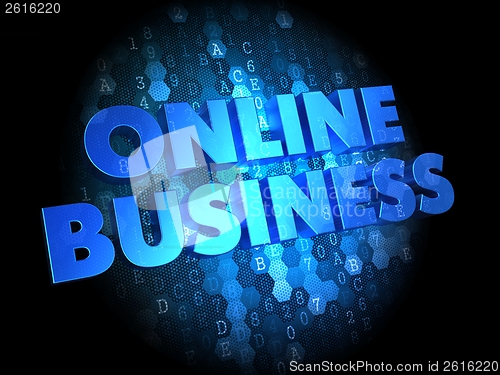 Image of Online Business on Dark Digital Background.