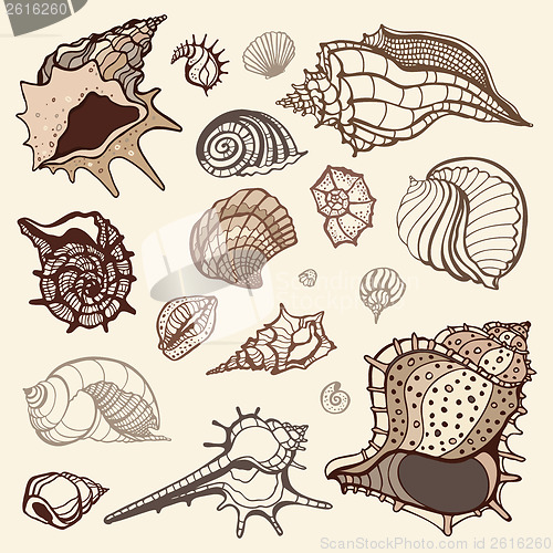 Image of Sea collection. Hand drawn vector illustration