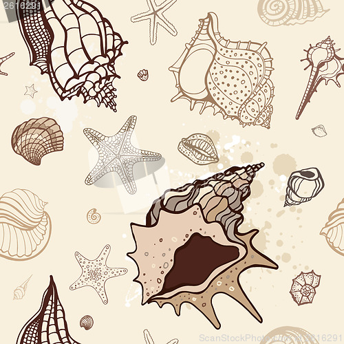 Image of Sea background. Hand drawn vector illustration