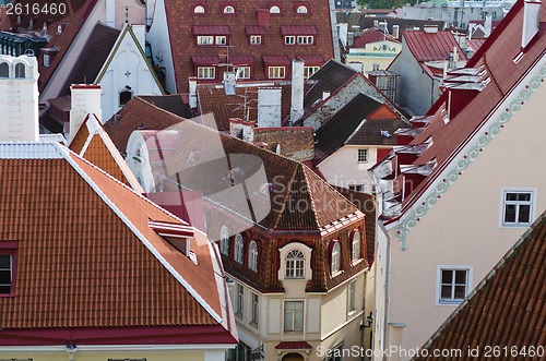 Image of View over the rooftops of Tallinn, close-up