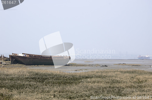 Image of Abandoned river barge