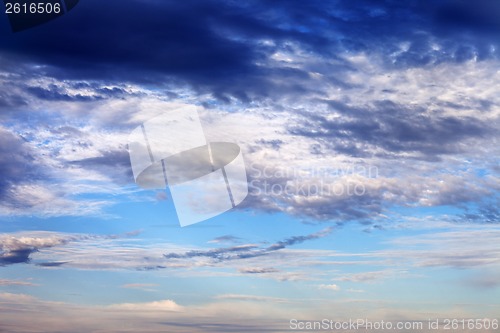 Image of Sky with clouds at sunset