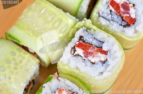 Image of cucumber sushi rolls
