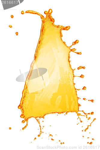 Image of orange water splash isolated on white