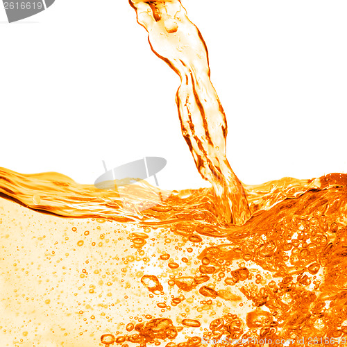 Image of orange water splash isolated on white