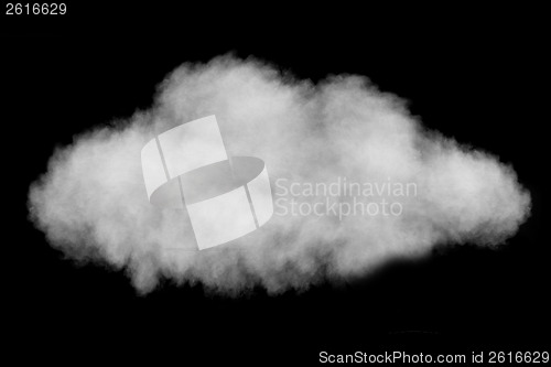 Image of white puffy cloud isolated on black background