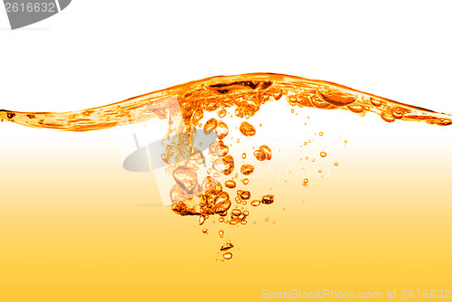 Image of orange water splash isolated on white