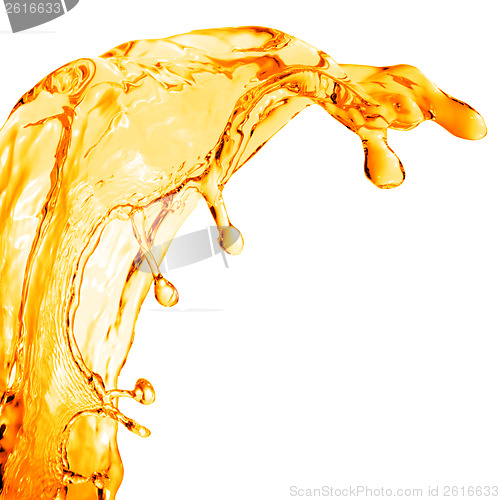 Image of orange water splash isolated on white