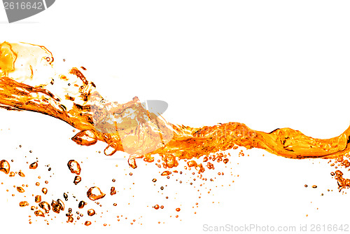 Image of orange water splash isolated on white