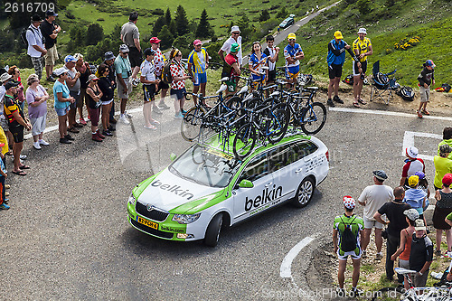 Image of Belkin Team Technical Car in Pyrenees Mountains