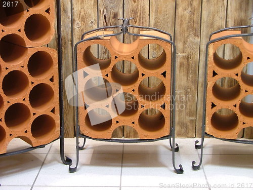 Image of abstract wine bottle holders