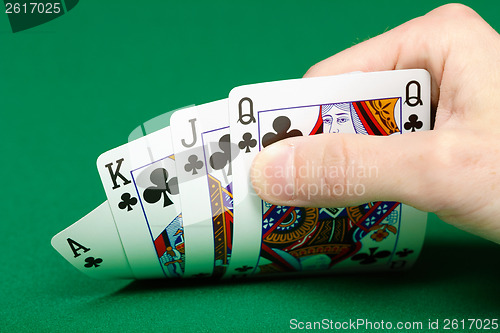 Image of cards in a player's hand