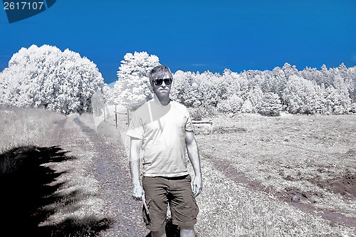 Image of A man in Sunglasses in infrared