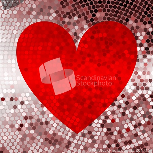 Image of Holiday red abstract background with hearts