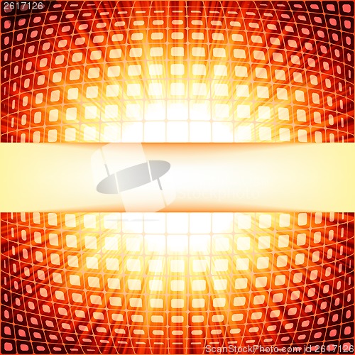 Image of Technology squares with red flare burst. EPS 10