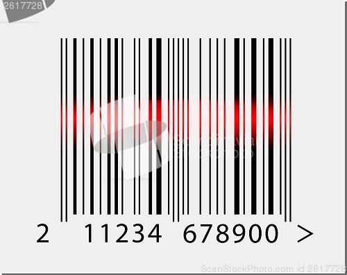 Image of Barcode icon with red laser beam