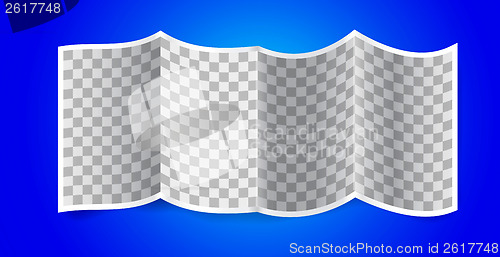 Image of Folded transparency paper on blue background