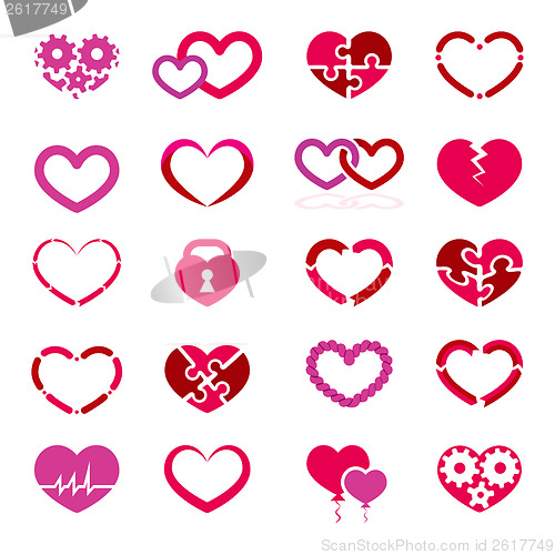 Image of Heart icon set
