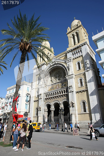 Image of Front view of Cathedral of St Vincent de Paul 