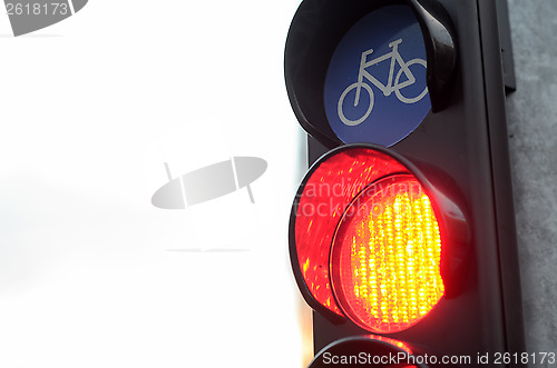 Image of red light for bicycle traffic 