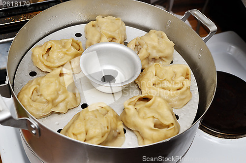 Image of traditional food dumplings cooked