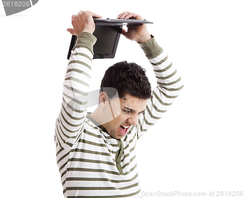 Image of Throwing a laptop 
