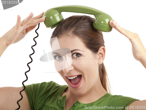 Image of Silly telephone girl