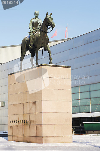 Image of HELSINKI, FINLAND, JANUARY 21, 2014: The monument to Marshal Man