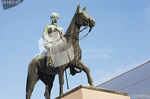 Image of HELSINKI, FINLAND, JANUARY 21, 2014: The monument to Marshal Man