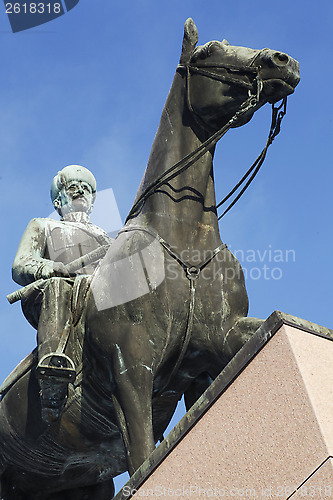 Image of HELSINKI, FINLAND, JANUARY 21, 2014: The monument to Marshal Man