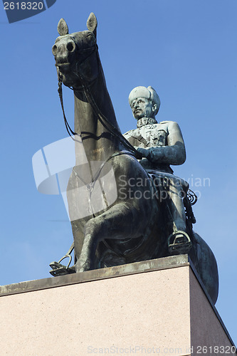 Image of HELSINKI, FINLAND, JANUARY 21, 2014: The monument to Marshal Man