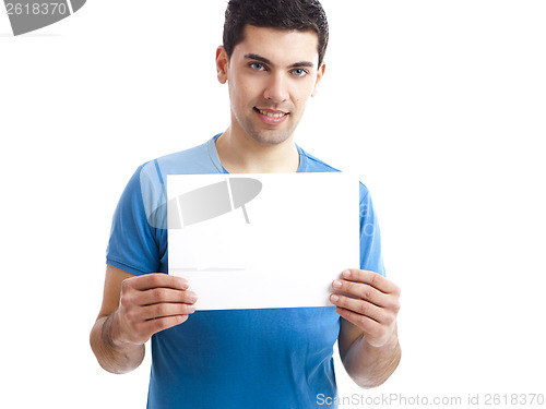 Image of Holding a blank billboard