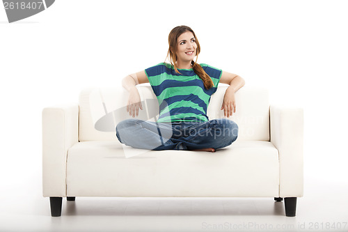 Image of Woman at the sofa