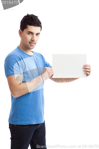 Image of Holding a blank billboard