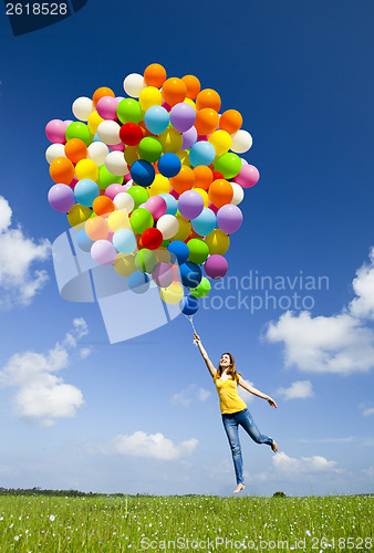 Image of Flying with balloons