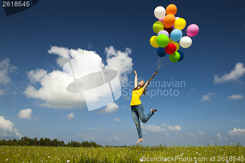Image of Flying with balloons